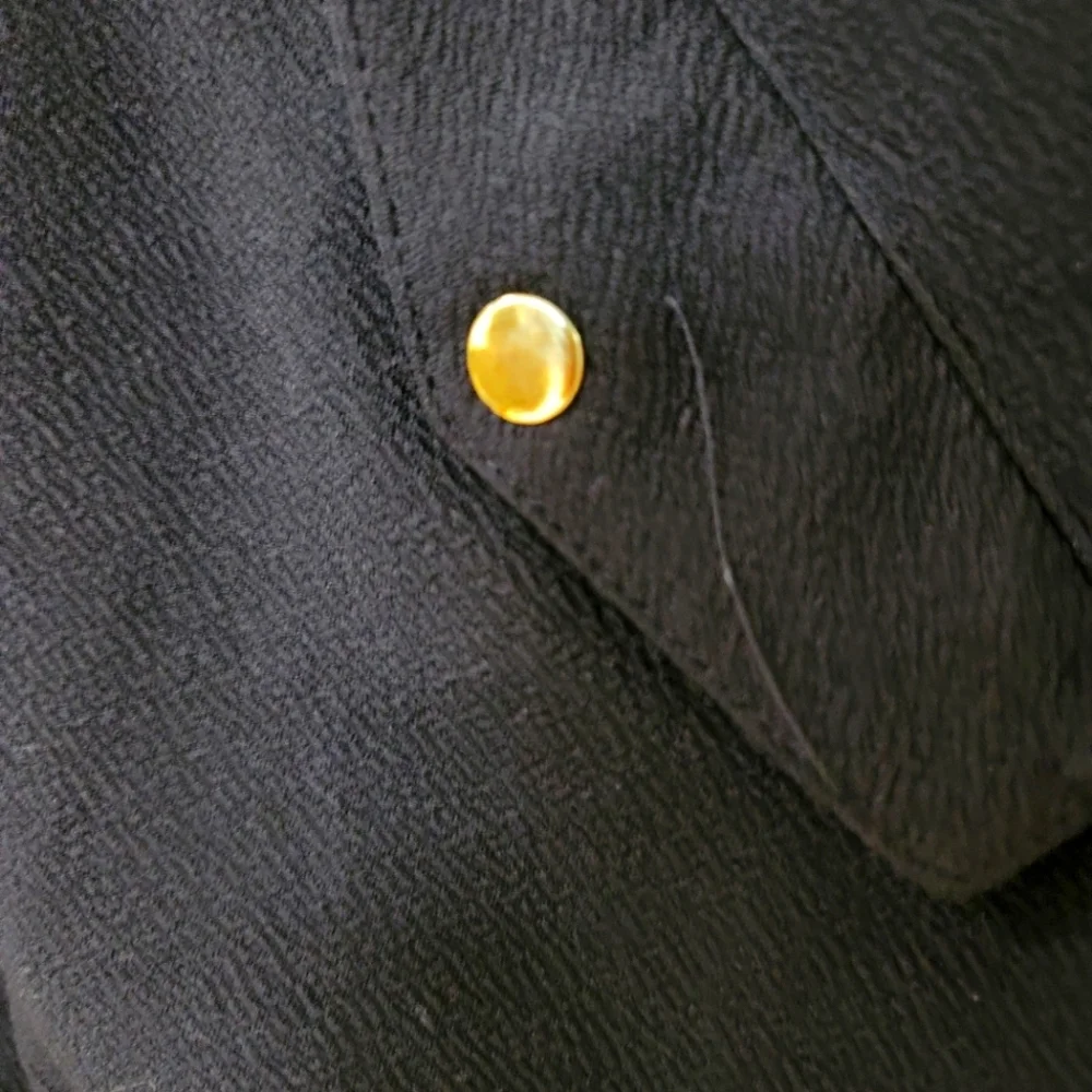 Olivia Blu Black Bomber Jacket With Gold Zipper Detailing​ - Picture 5 of 12